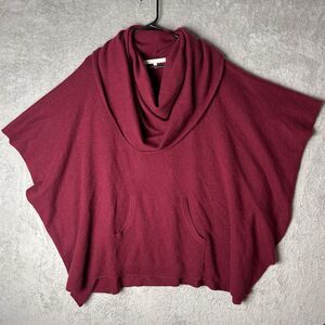 NakedCashmere Women's 1x Cozy Poncho Purple/red 100% Cashmere rare discontinued￼